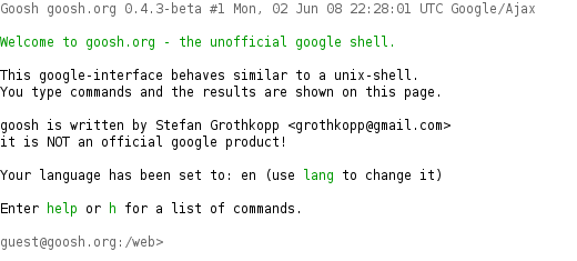 Goosh: The Google Shell