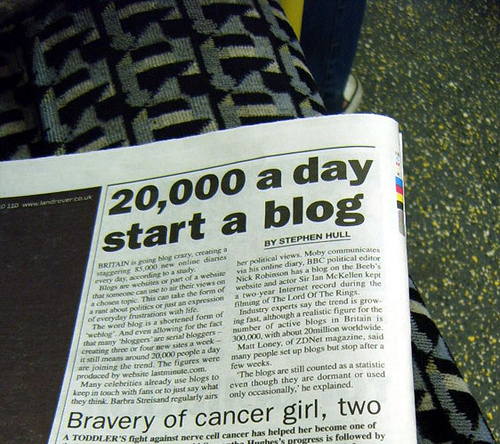 20,000 start a blog a day