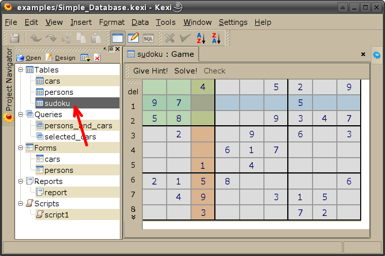 Kexi KDE Easter Egg Sudoku!