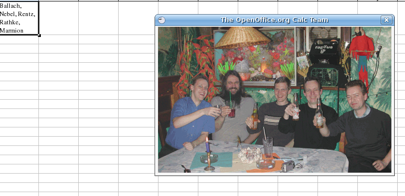 OpenOffice Team Easter Egg in Calc