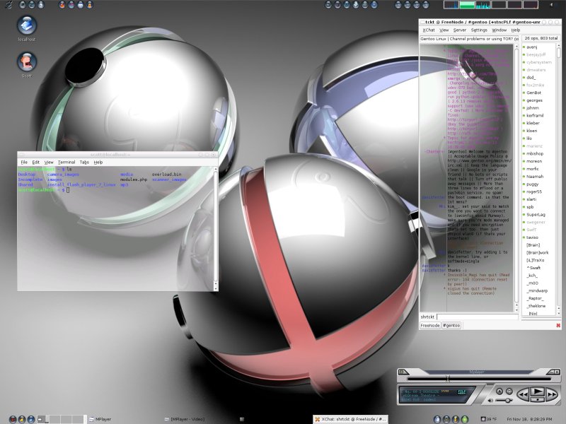 Futuristic Gentoo Desktop Linux Screenshot