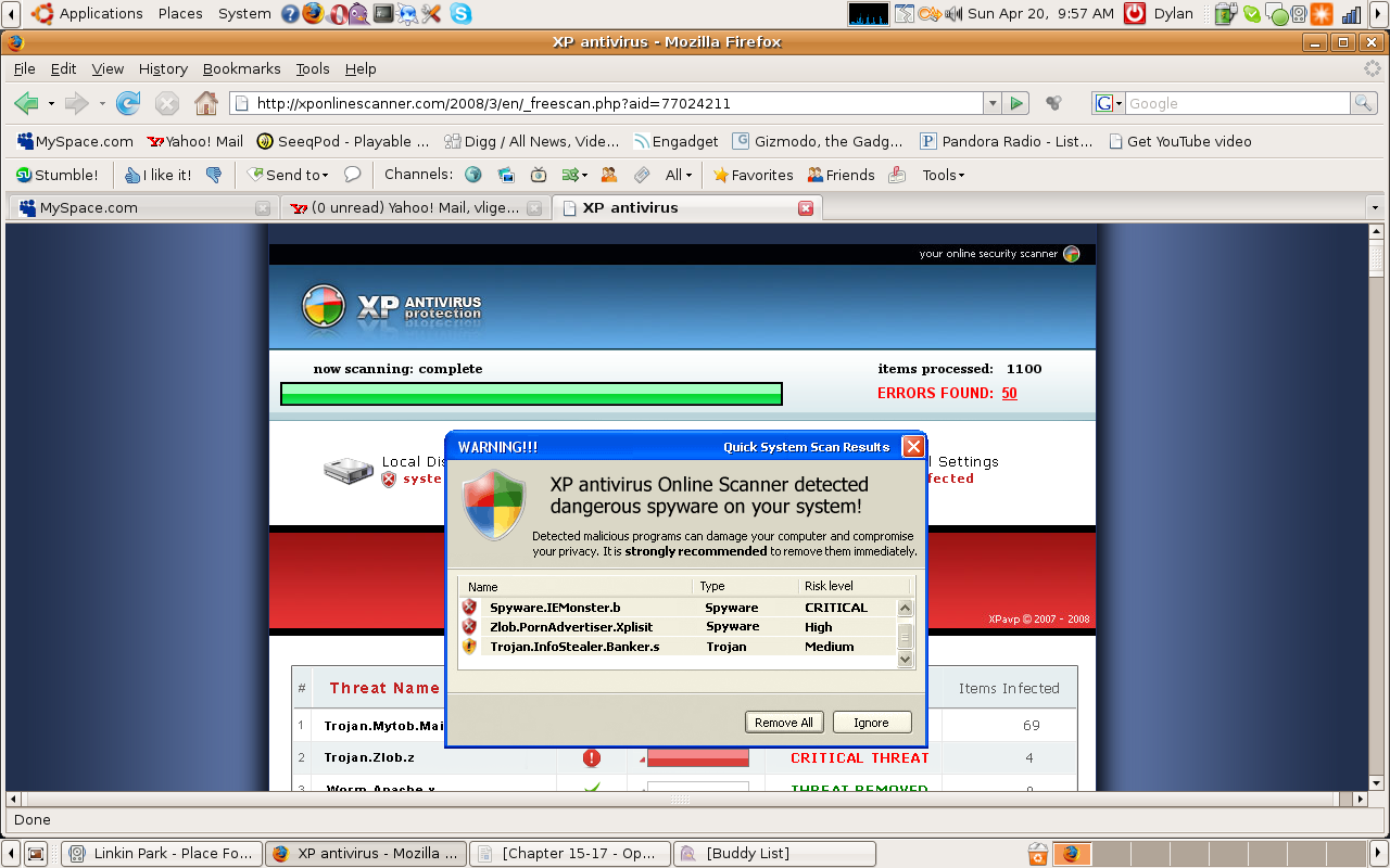 Ubuntu getting infected with windows xp virus