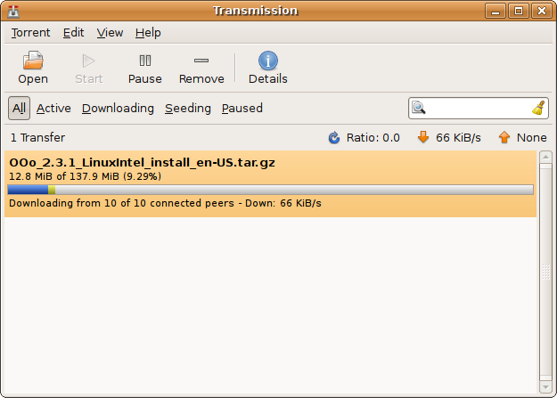 Transmission the new Bit Torrent Client for Ubuntu Linux Hardy Heron 8.04
